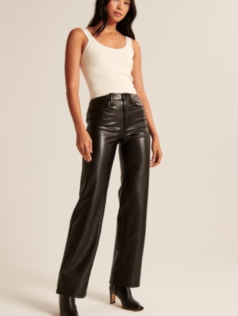 Abercrombie & Fitch The ‘90s Relaxed Jean Ultra High Rise Faux Leather Pants